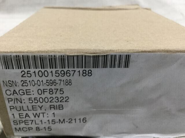 GENERAL DYNAMICS RIB PULLEY 55002322 2510015967188 2510-01-596-7188 USA
