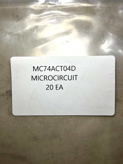 20 EA ITT INDUSTRIES MC74ACT04D MICROCIRCUIT HEX INVERTER MOTOROLA ACT04