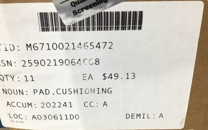 LIGHT ARMORED VEHICLE GENERAL DYNAMICS 10500115 CUSHIONING PAD 2590-21-906-4668