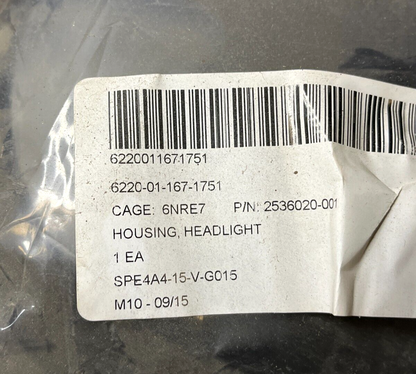 NEW MILITARY VEHICLE JML LOGISTICS 2536020-001 HEADLIGHT HOUSING BOWL 91092-991