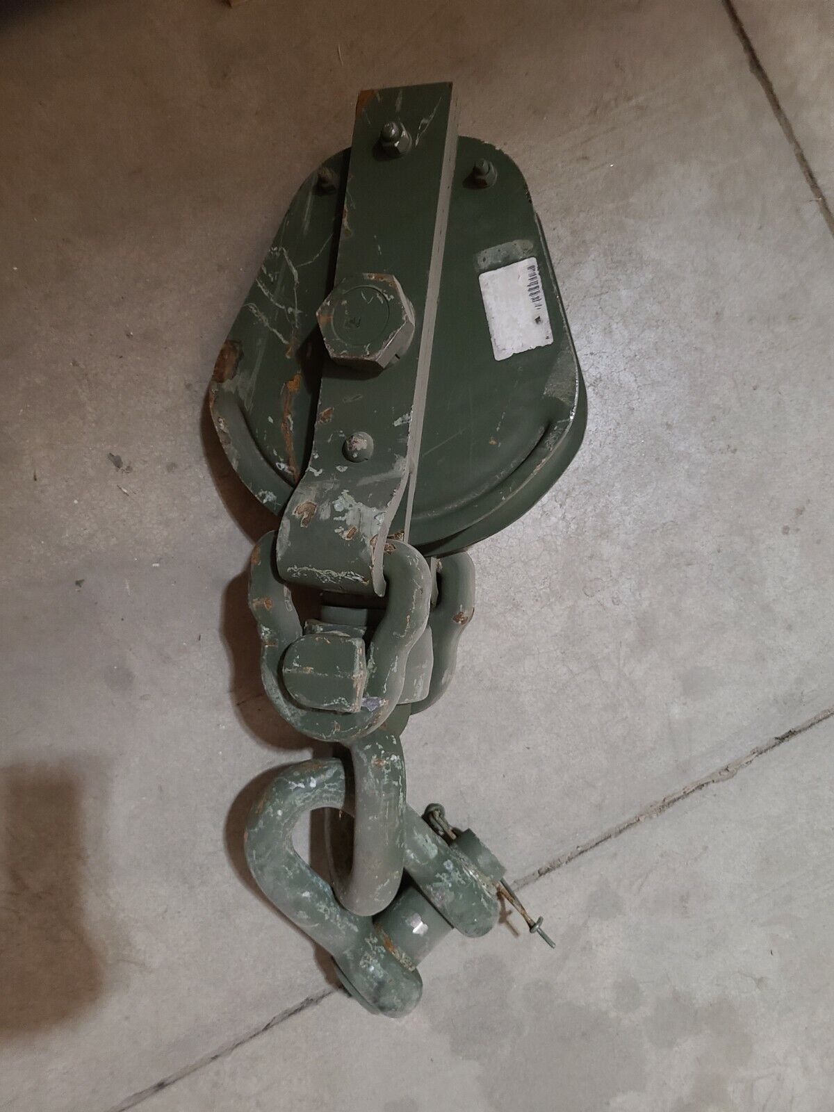 30 Ton, 10", 3/4" Wire Rope Snatch Block w/oblong swivel eye 8383238 Military