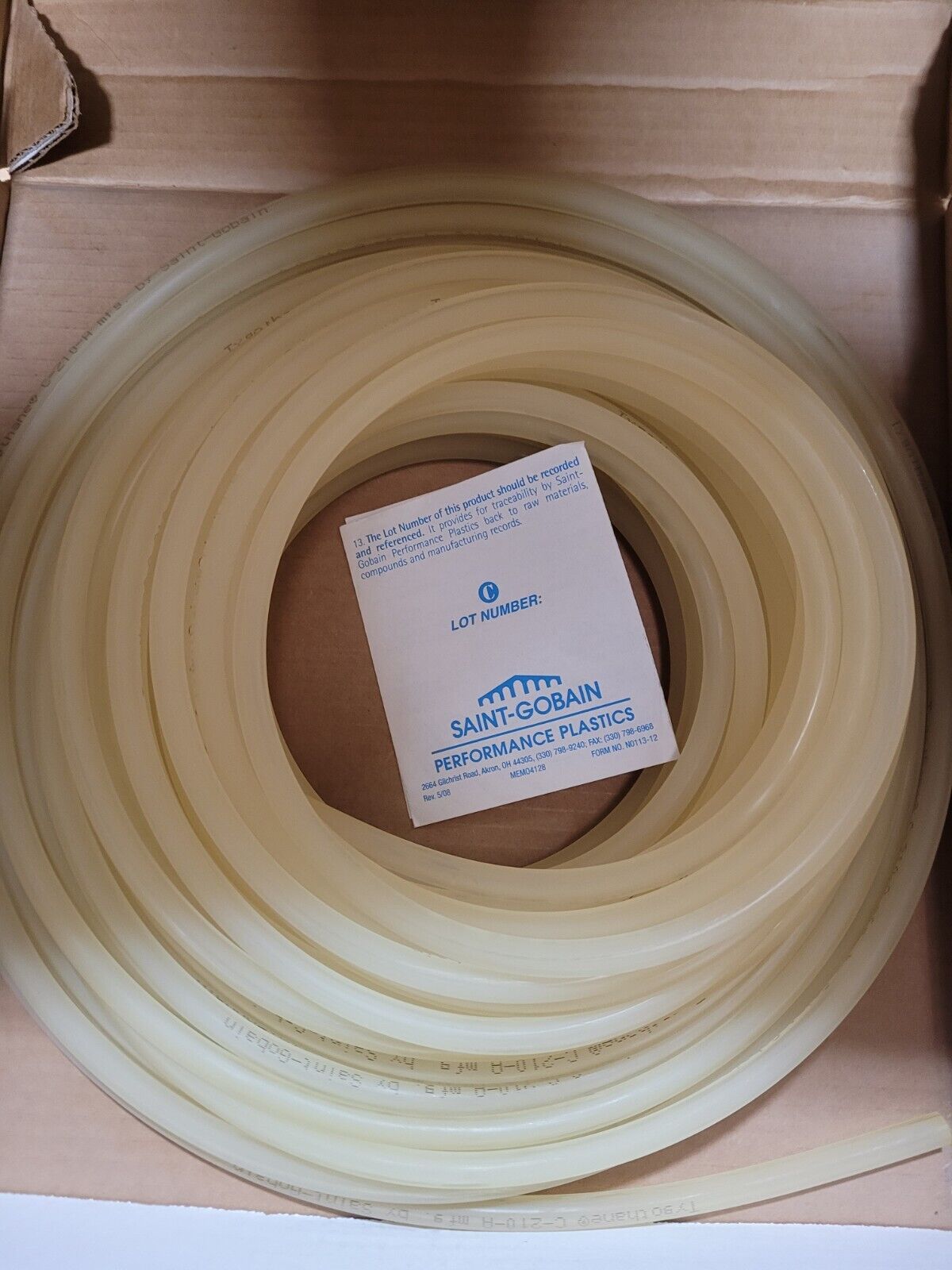 Tygon AEM02013 Tubing,Tygothane(R)3/16 in Inside Dia  3/32 in Wall Thick 100 FT