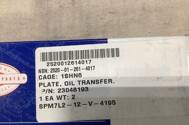 ALLISON 23048193 OIL TRANSFER PLATE FITS ACOM 5703227, M113A1, M113A2, M113A3