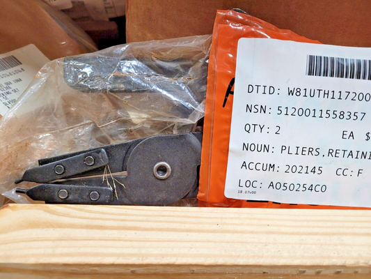 INTERNAL, FLAT JAW, DOUBLE RATCHET RETAINING RING PLIERS NSN 5120-01-155-8357