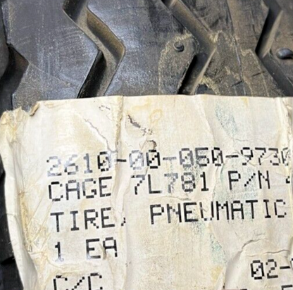 M353 ARMY TRUCK 1/2 T 4.80-8NHS 6PLY PNEUMATIC TIRE 2610-00-050-9730 NOS
