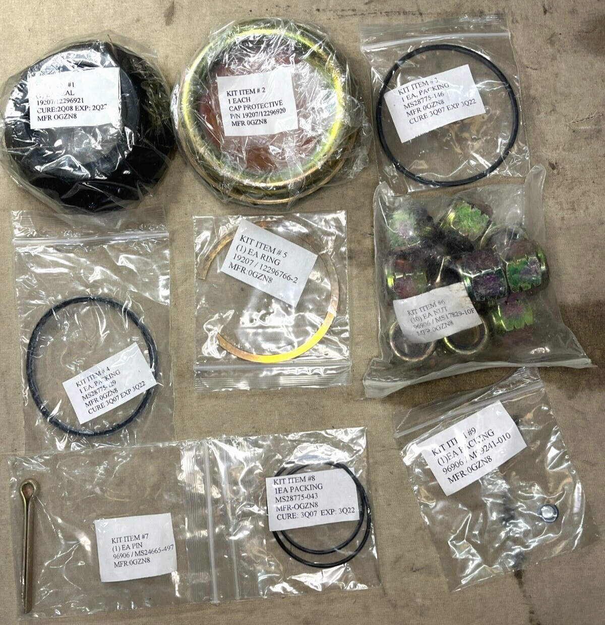 BRADLEY M2 M3 TORSION BAR PARTS KIT 57K0391 10088244 2530-01-296-4897