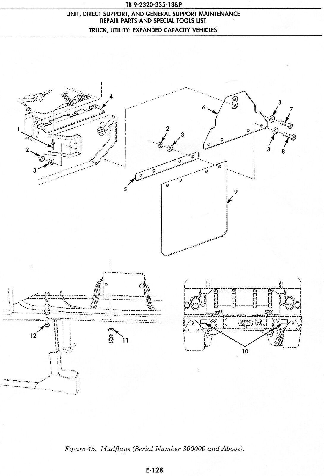AMG SPLASH GUARD KIT MUD FLAP KIT HUMMER M998 HUMVEE HMMWV 2540-01-539-1558