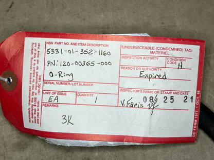 ROWPU 3K GPH 120-00365-000 O-RING 13229E0117 843-7770 5331-01-352-1160