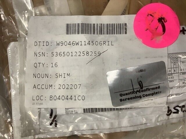 Genuine Bell Helicopter Textron 406-001-128-101 Shim 5365-01-225-8259 USA
