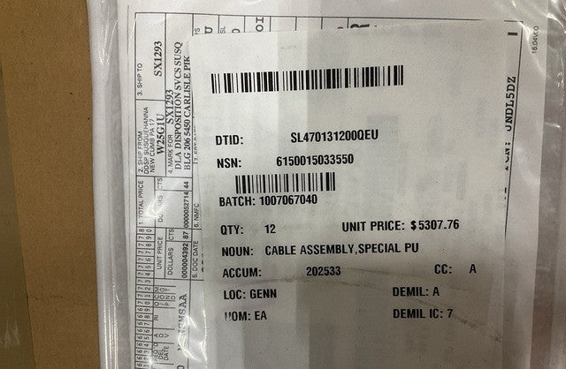 Cable Assembly 16VU116-3 NSN 6150-01-503-3550 - photo 6