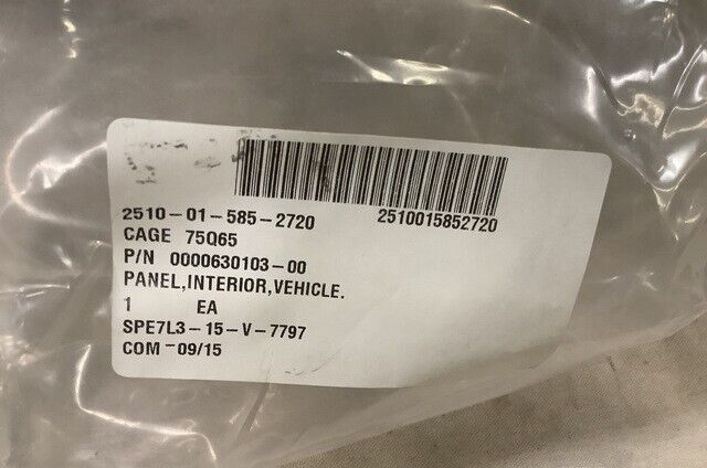 MRAP-M-ATV 3844280 VEHICULAR DOOR INTERIOR PANEL 0000630103-00 2510-01-585-2720