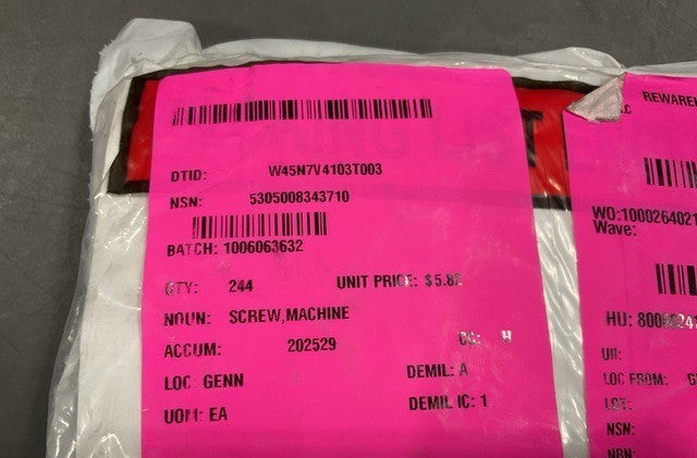 Machine Screw AH-64 NSN 5305-00-834-3710 - photo 3