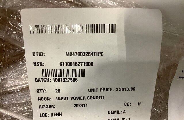 LIGHT ARMORED VEHICLE SCI 5500310-001 INPUT POWER CONDITIONER 6110-01-627-1906