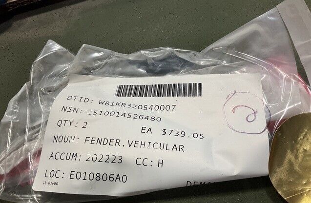 MILITARY M149A2 TRAILER, TANK VEHICULAR FENDER 12447263 NSN 2510-01-452-648