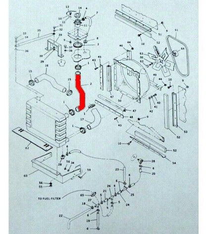 MILITARY MEP-805A 30kw TWO BEND RUBBER PREFORMED HOSE 88-21985 4720-01-373-1405