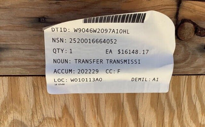 MARMON HERRINGTON 3817191 DX1 TRANSFER TRANSMISSION ASSEMBLY For MRAP - M-ATV