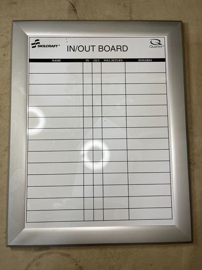 ED2030 SKILCRAFT QUARTET MAGNETIC IN/OUT BOARD 11''X14'' 7520-01-484-5261 USA
