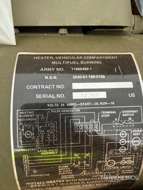 Heater M113A1 NSN 2540-01-169-5159
