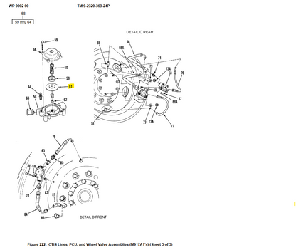 FMTV LMTV M915 SERIES 5TON 599805 DIAPHRAGM ACTUATOR VALVE 4820-01-283-3929 NOS