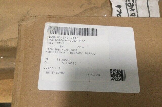 M970 REFUELER SEMITRAILER TANK VENT VALVE PUSH 3.5 9942-0100 4820-01-543-2145