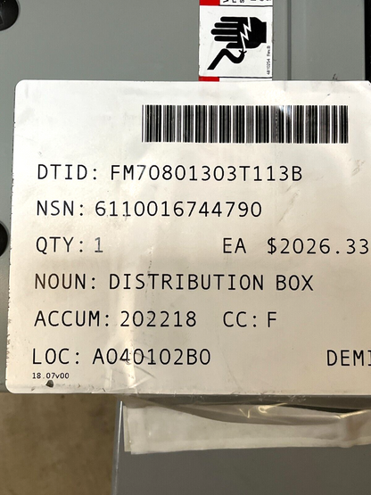 POWER DISTRIBUTION BOX: Alaska Structures AK1626-EL-DB