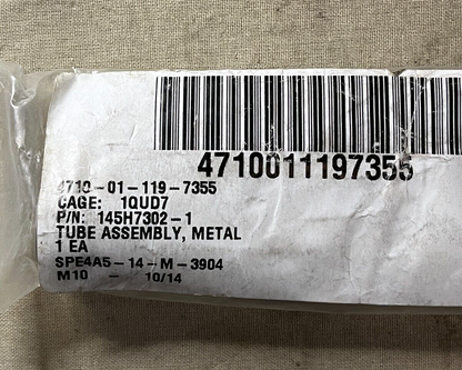 BOEING CH-47, MH-47E CHINOOK 145H7302-1 METAL TUBE ASSEMBLY 4710-01-119-7355