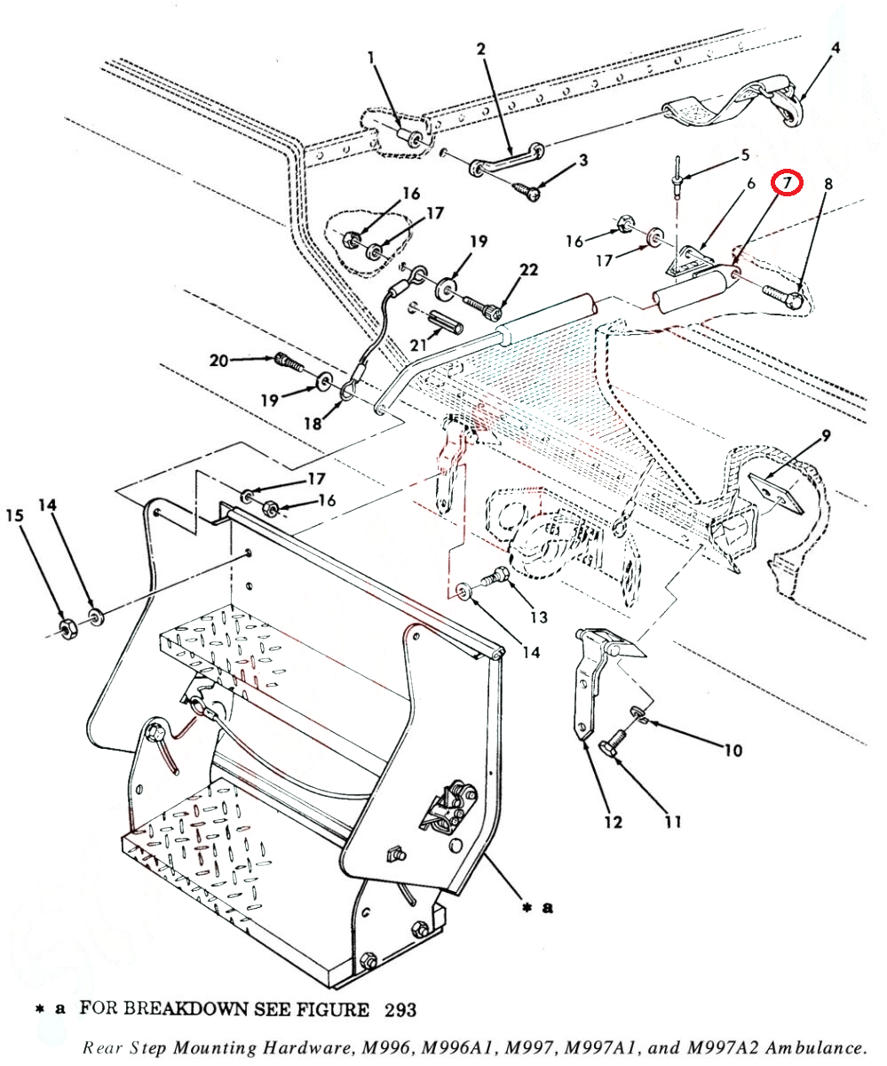 M998 HMMWV 12341176 REAR RETRACTABLE STEPPED AMBULANCE  5589777 2540-01-265-3160