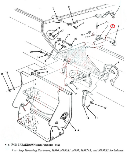 M998 HMMWV 12341176 REAR RETRACTABLE STEPPED AMBULANCE  5589777 2540-01-265-3160