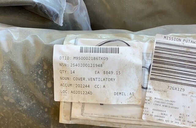 GENERAL DYNAMICS 10805571-001 GRILL COVER 10805571001 2540-20-012-1948