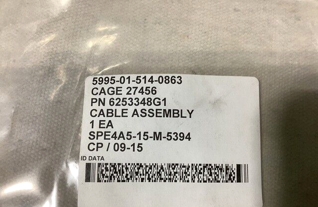 AIRCRAFT EA-6B BAE SYSTEM 6253348G1 RADIO FREQUENCY CABLE ASSY 5995-01-514-0863