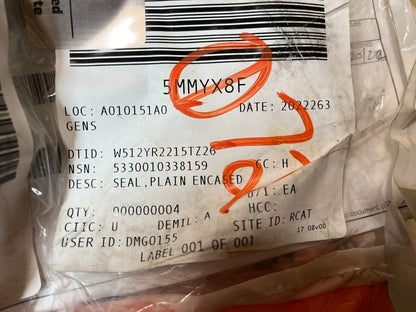 HEMTT M911 (22.5-TON) 21284FX TRUCK PLAIN ENCASED SEAL 455105 5330-01-033-8159