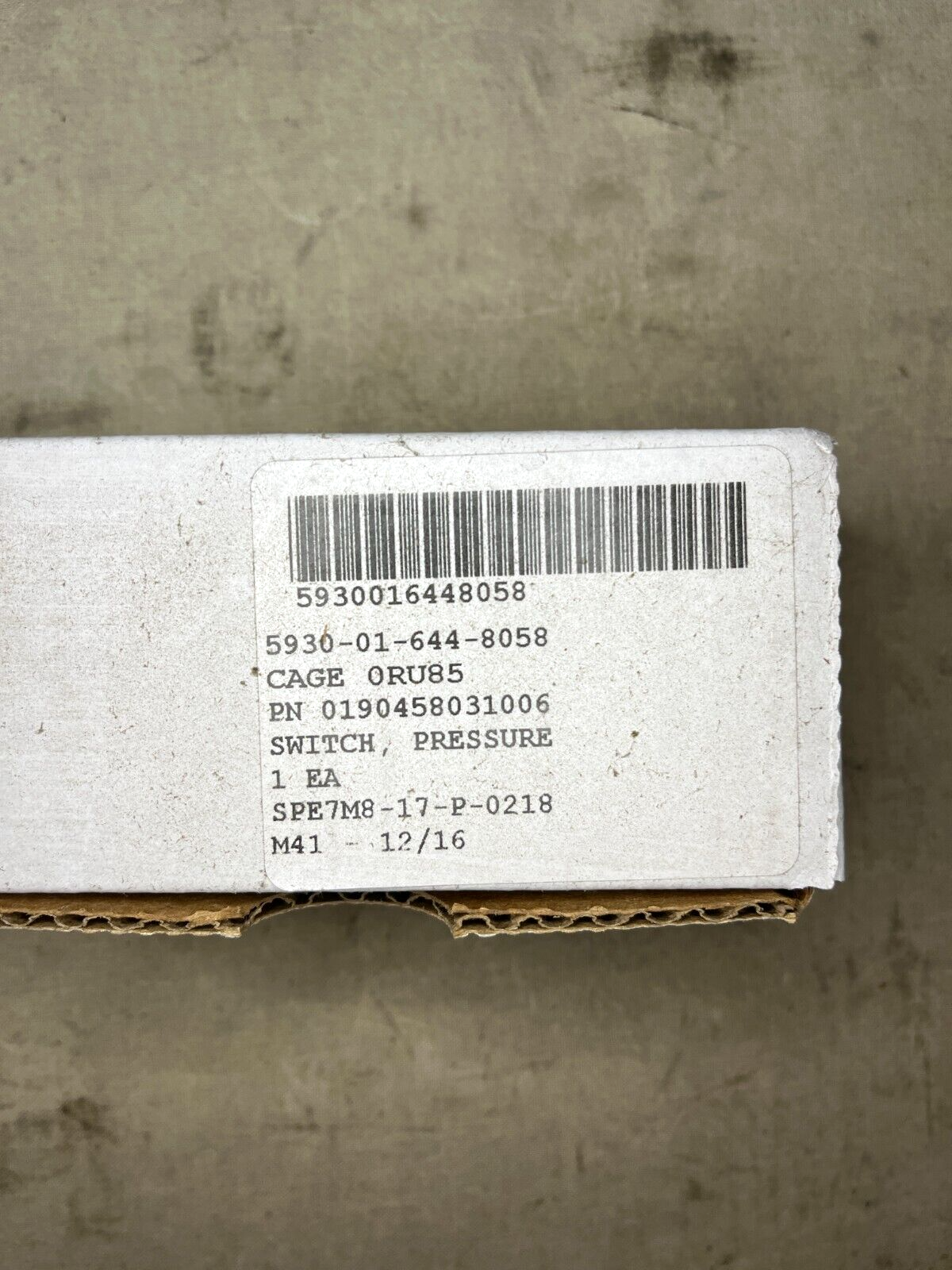 LITTORAL NAVAL ENGINE PRESSURE SWITCH 5930-01-644-8058 0190458031006 8239632-04