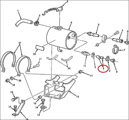 HEMTT MRAP-M-ATV 767TR AIR BRAKE MANIFOLD 1/4" 212322 2150123 4730-00-374-1766