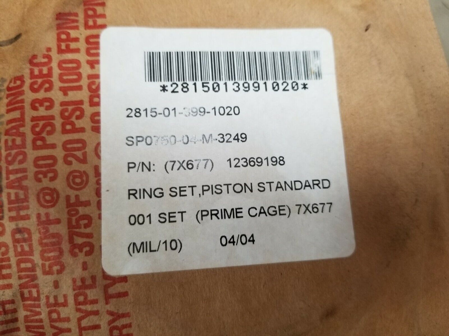 Humvee GM 6.5L Piston Ring Set 12369198 1992-2000 Diesel M998 Chevy
