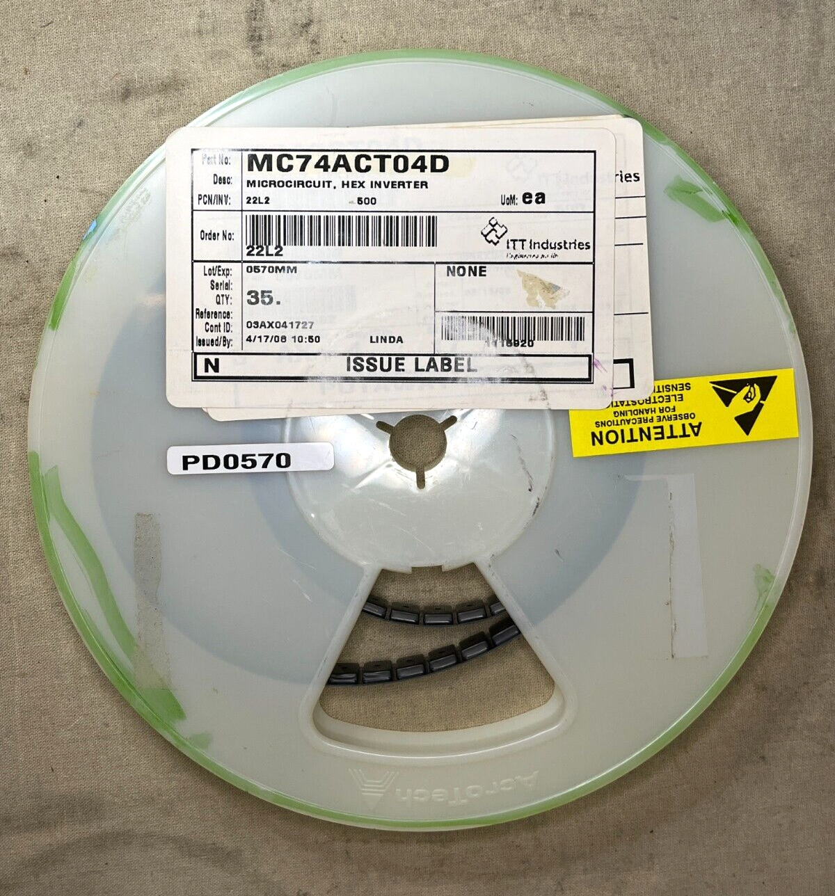 20 EA ITT INDUSTRIES MC74ACT04D MICROCIRCUIT HEX INVERTER MOTOROLA ACT04