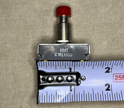 CARLING TECHNOLOGIES 0243 SWITCH PUSH BUTTON OFF (ON) SPST ROUND PLUNGER 15A