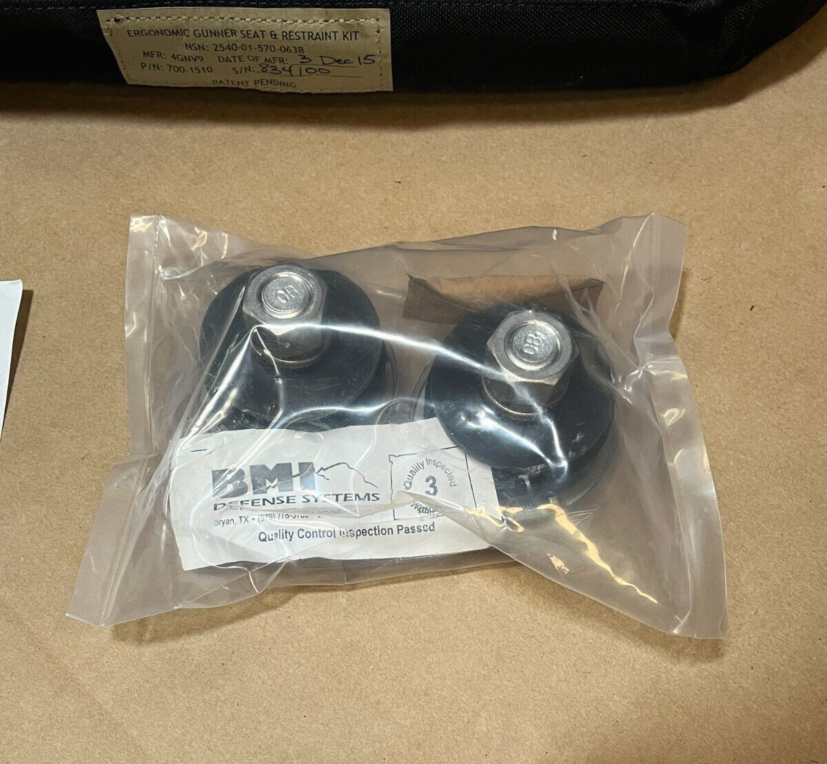 MRAP COUGAR CAT1 A2 BMI 700-1510 GUNNERS HARNESS ASSEMBLY KIT 2540-01-570-0638