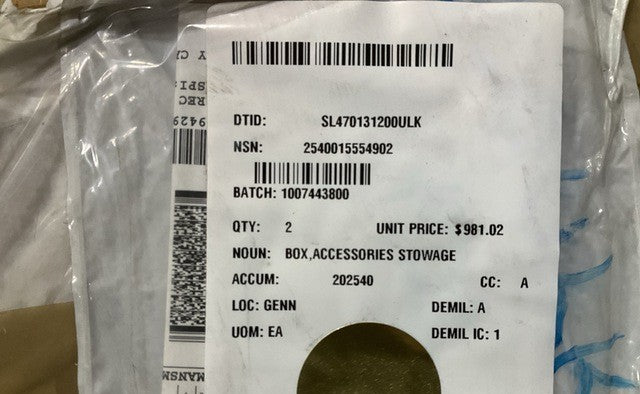 Accessories Stowage Box 3113035C1L NSN 2540-01-555-4902 - photo 6