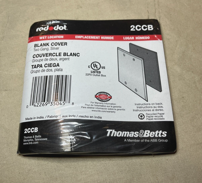 RED DOT 2CCB BLANK WEATHERPROOF RECEPTACLE COVER, STEEL 5175-0 5975-01-335-9194