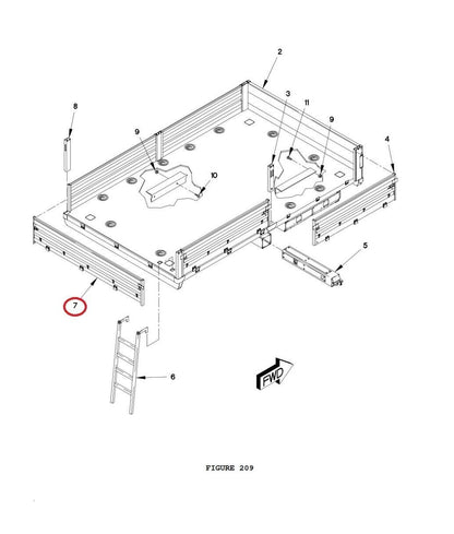 FMTV/LMTV CARGO BED TAILGATE 12418937 VEHICLE BODY SIDE RACK 2510-01-384-0910