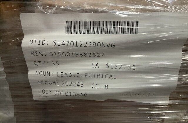 MILITARY MRAP COUGAR 72" L ELECTRICAL LEAD 10011302 4008166 6150-01-588-2627
