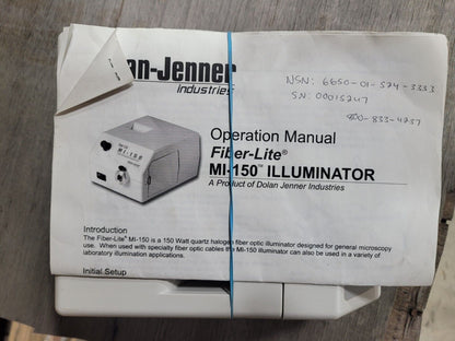 DOLAN-JENNER MICROSCOPE ILLUMINATOR MI-150 FIBER-LITE DUAL NECK6650-01-524-3333