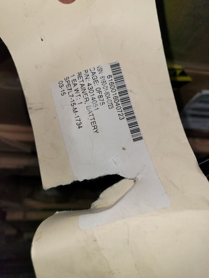 MILITARY GENERAL DYNAMIC BATTERY RETAINER 43014051 NSN 6160-01-604-0723