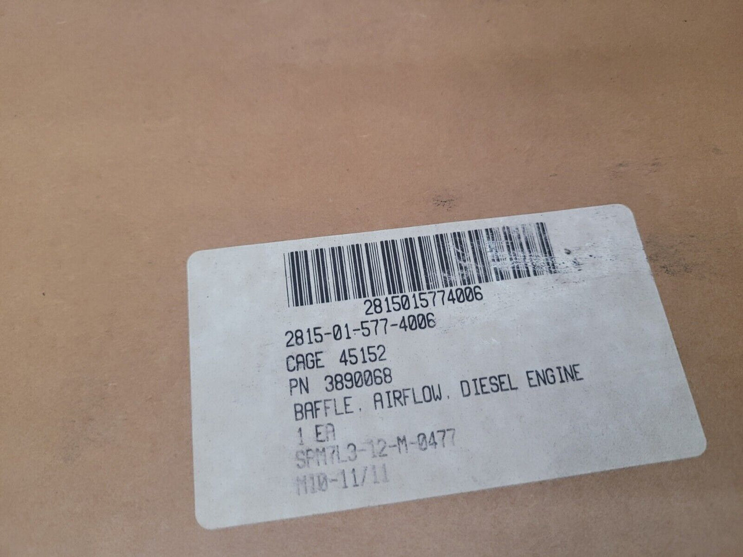 OSHKOSH HUMMER HUMVEE MRAP M-ATV 3890068 DIESEL ENGINE AIRFLOW BAFFLE