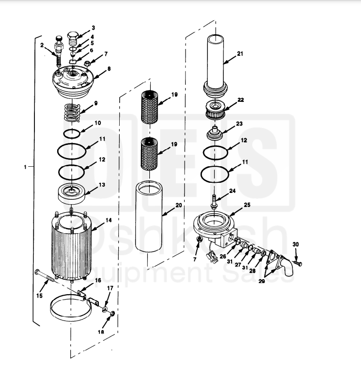 AIR DRYER PARTS KIT M1070 8x8 HET ARMORED TRUCK RN-60-V 2HS777 5330-01-377-2460