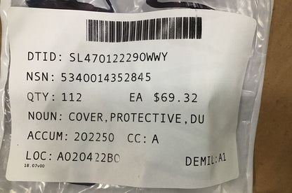 HMMWV HUMMER H1 BAE 4660527 DUST & MOISTURE PROTECTIVE COVER 5340-01-435-2845