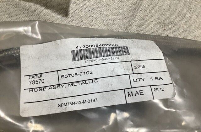 AIRCRAFT C-130F SMITHS TUBULAR S3705-2102 METALLIC HOSE ASSEMBLIES 4720005402220