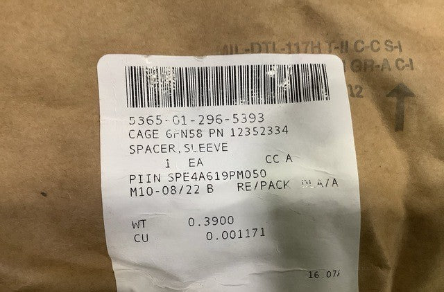 Sleeve Spacer 12352334 NSN 5365-01-296-5393 - photo 3