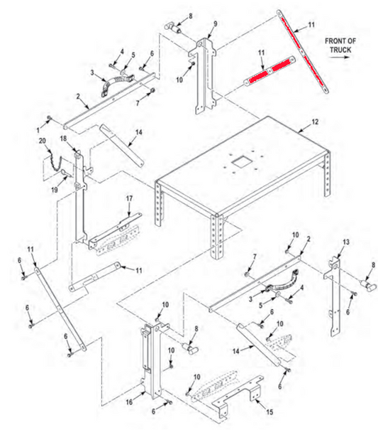 MRAP-MATV 3824662 MOUNTING BRACKET GUNNER RESTRAINT 5340-01-586-8552