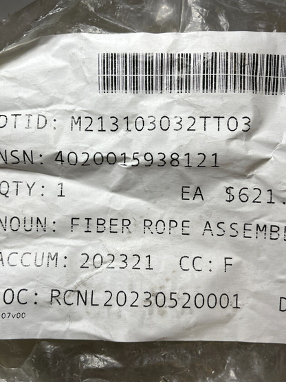 NEW SINGLE LEG FIBER ROPE ASSEMBLY 800474 311301 4020-01-593-8121